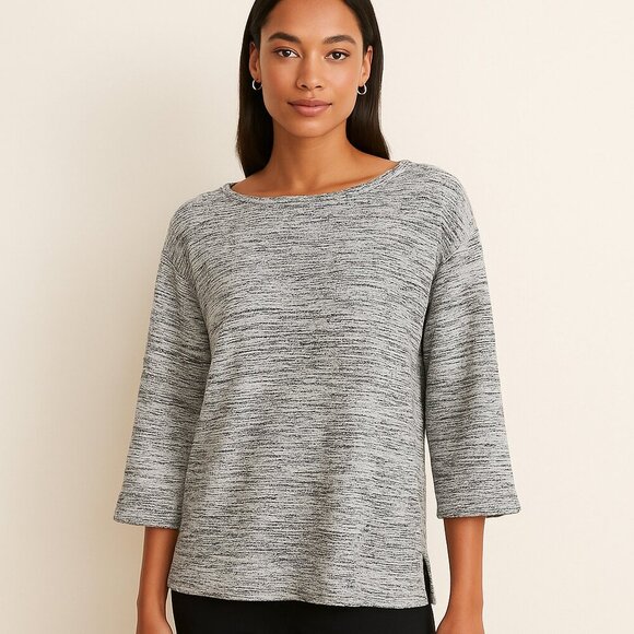 LOFT Outlet Women Sweater Size X-Large Grey Speckled Office Preppy Corporate - Picture 1 of 7